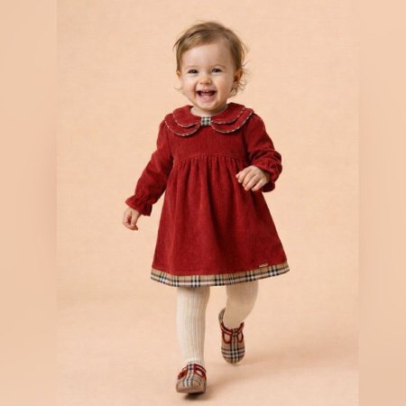 فستان شتوي مميز جداً باللون الأحمر