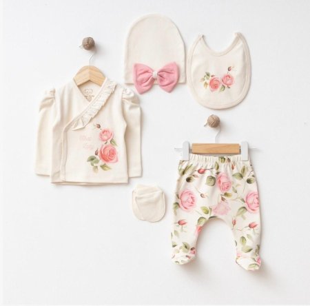 طقم مميز بنقشة الورد 5 قطع / قطع