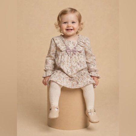 فستان الورود الناعمة مع ببيونة مميزة