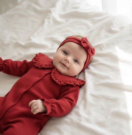 أفرهول الورود المميز مع بندانة - لون أحمر