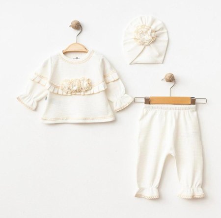 طقم الوردة 3 قطع / قطن