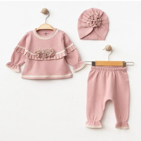 طقم الوردة 3 قطع / قطن